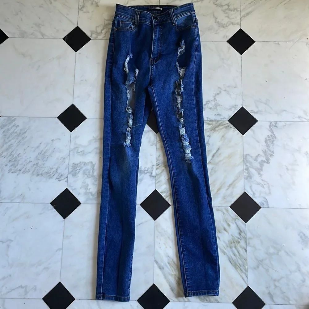 Fashion Nova Women’s Distressed Skinny Jeans